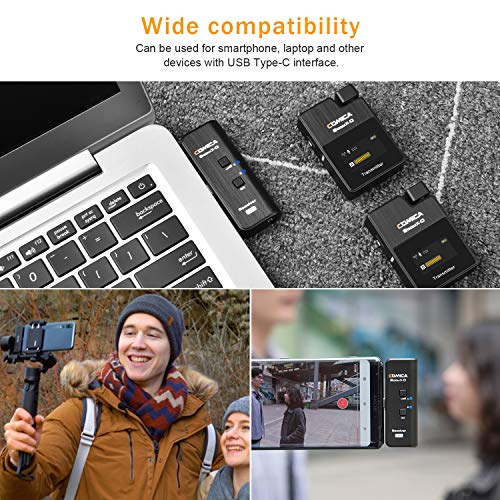 Comica Boomx-Duc2 2.4G Wireless Microphone For Usb C Phone, Dual Lavalier Lapel Microphone With 2 Transmitter 1 Receiver, Lav Mic For Type C Smartphone Podcasting Youtube Recording Facebook Live #TOP4