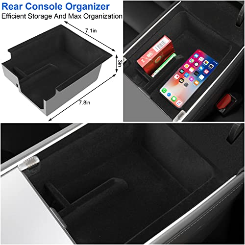 Tesla Model Y Center Console Organizer Tray: 5Pcs Center Console Organizer Tray And Under Seat Organizer Tray And Cup Holder Insert Compatible Interior Accessories For 2021 2022 2023 Tesla Model Y #TOP2