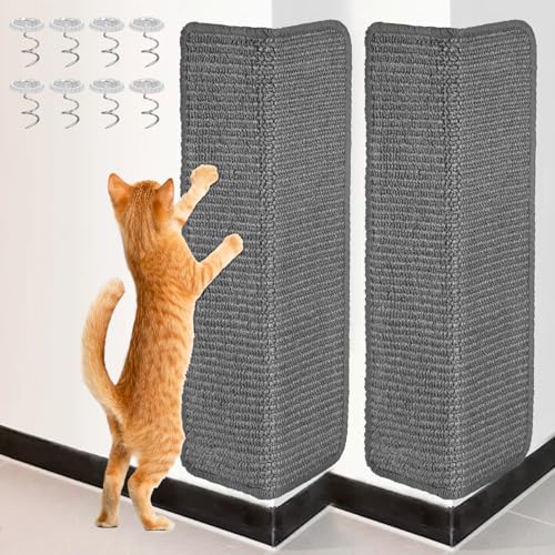 Zocipro 2 Stück Kratzwand für Katzen, Kratzmatte Katze Wand 50 x 25 cm, Eckenschutz Katze, Sisal Katzen Kratzmatte zum Kleben, Katzenkratzbretter für Sofa Möbel Tür Kratzschutz, Grau Zocipro 2 Stück Kratzwand für Katzen, Kratzmatte Katze Wand 50 x 25 cm, Eckenschutz Katze, Sisal Katzen Kratzmatte zum Kleben, Katzenkratzbretter für Sofa Möbel Tür Kratzschutz, Grau