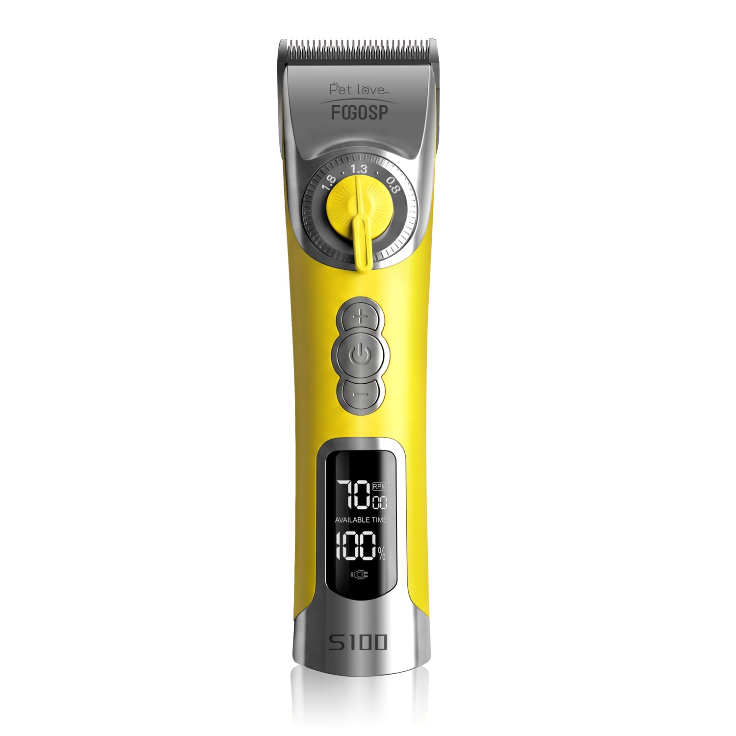Cordless Dog Grooming Clippers 12H Runtime Replaceable Blade 3-Speed Low Noise Professional Pet Clipper for Grooming Heavy Duty Thick Matted Curly Hair Dog Trimmer for Groomer &amp;Home Use(Yellow)