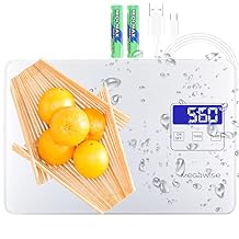 Digital Kitchen Scale K28H Ultra-Slim Design, Precise 1g15kg Measurement, 5 Units, Tare Function, Backlit Display, for Baking, Cooking & Meal Prep