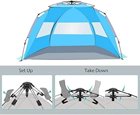 4 Seater Automatic Beach Tent Beach Sunshade Awning Canopy Automatic Tent