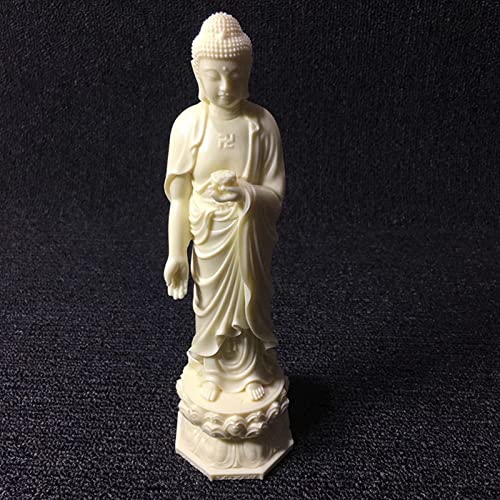 Zunibo Amitabha Buddha Statue,White Buddha Statue,Set Of 3 Kuanyin-Amitabha-Ksitigarbha Buddha Statue|Home Office Decor Sculpture Figurines(Ivory Fruit) #TOP2