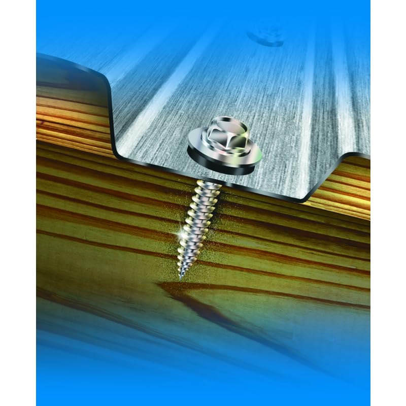 Teks #10 x 1-7/16 Inch Wood-to-Metal Self-Drilling Screws, 300PCS, for Roof/Subfloor Decking, Trailer Beds, & Headers, Rust Resistant Climaseal® Coating, Star Drive, T-25 Bit Sold Separately