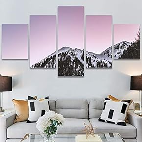 SIGNWIN 5 Panel Canvas Wall Art Coastal Multicolor...