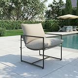 wildformers Outdoor Patio Balcony Chair, Outdoor Patio Bistro Chair Set, Rustproof Frame and Waterproof Cushion, Ideal Luxury for Poolside, Porch, and Garden, Beige