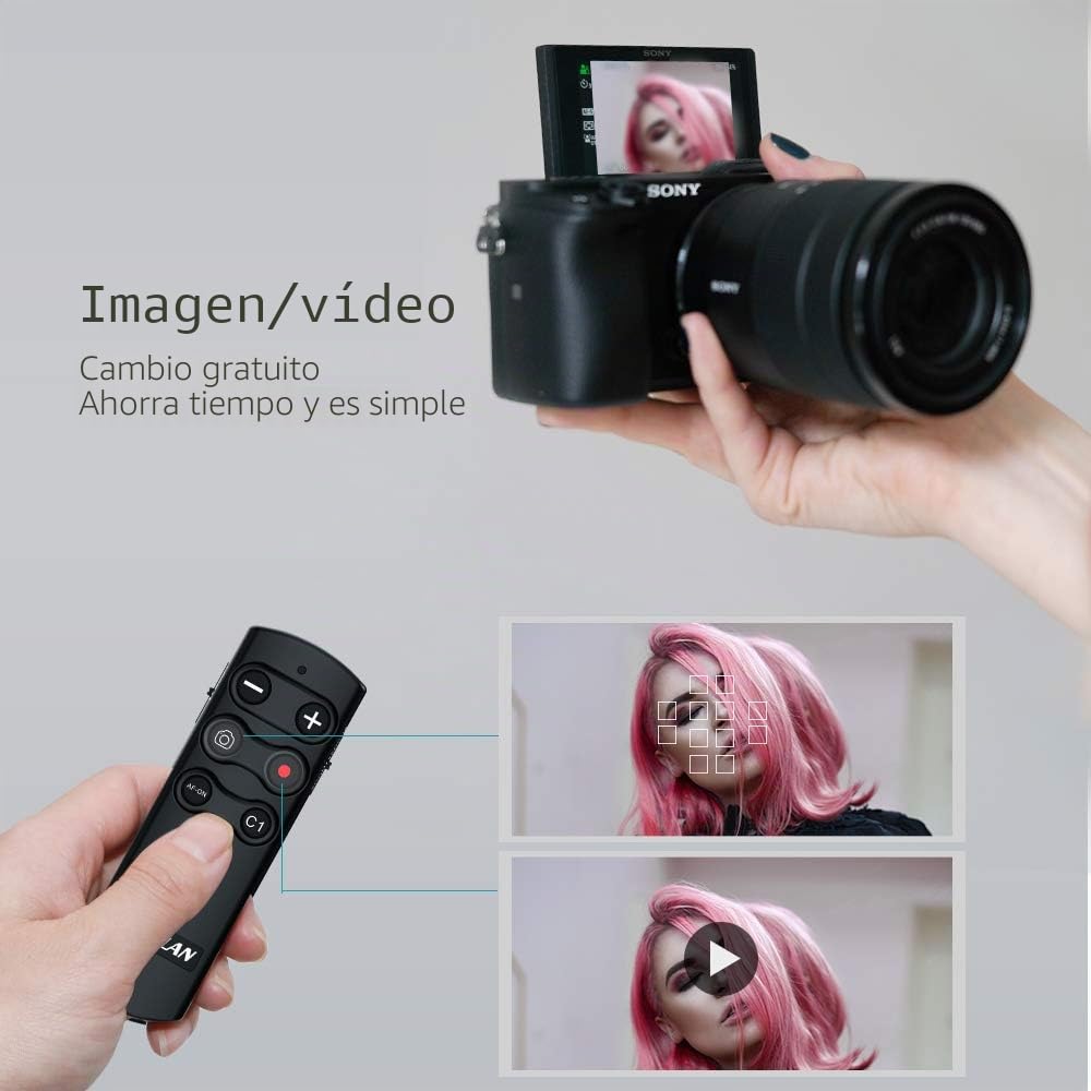 AODELAN Disparador de cámara con Control Remoto inalámbrico para Sony ZV-E10, ZV-1, A7SM3, A7C, A7RIV, Alpha 9,7R IV,7R III, 7 III, 6600, 6400, 6100, 9 II, RX0 II, RX100 M7