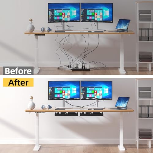 Yecaye 2-Pack Under-Desk Cable Tray Kit with Adhesive Mount — view 6
