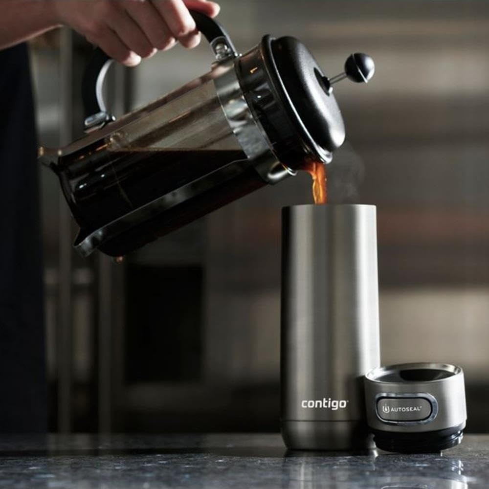 Contigo Luxe Autoseal Termos Bardak 360 ml, Paslanmaz Çelik, 5 Saat Sıcak 12 Saat Soğuk, Sızdırmaz, Gri