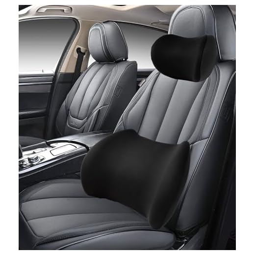 LCYPQPQ 2025 New Car Headrest Pillow Set – The car Neck Pillow is as Soft as a Marshmallow, and The Lumbar Support Pillow for car can Soothe Lumbar Fatigue. Relieve Your Driving Tiredness. (Black)