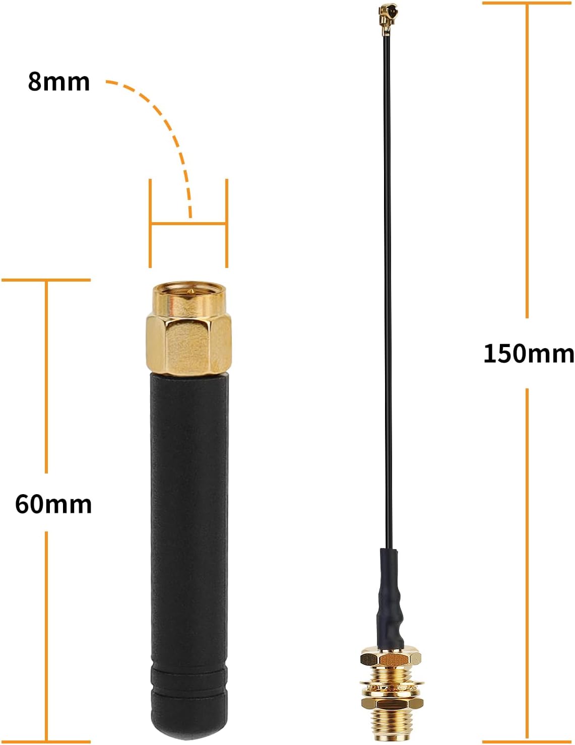 6PCS LoRa Antenna 915MHz 2dBi U.FL to SMA Connector for ESP32 Lora WiFi Module Development Board IoT (15cm)