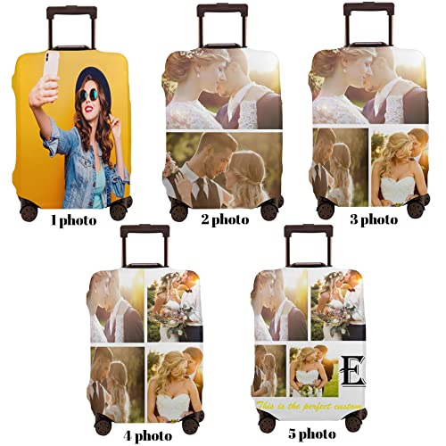 FCQIANKM Custom Luggage Cover, Customize Photo Travel Luggage Cover, Personalized Baggage Suitcase Protector, Customized Anti-scratch Suitcase Cover Multiple Size (18-21" 22-24" 25-28" 29-32")2