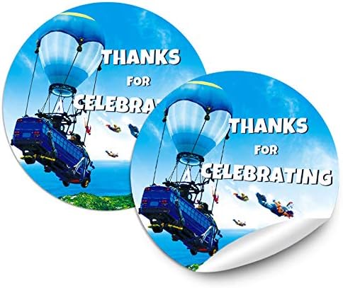 Game Stickers Thank You Stickers Goodies Bag Stickers 3.5” Bag Sticker Party Supplies 40 Pack Favor Bag Sticker Pack