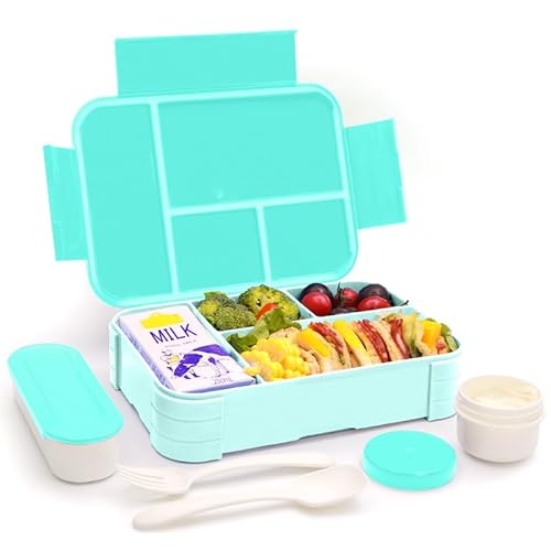 IJIAMY Lunchbox Kinder, Auslaufsicher Brotdose Kinder mit Fächern, Bento Box,…