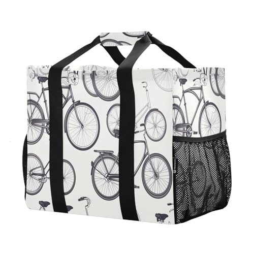 YETTASBIN Bicycle Bike Large Foldable Travel Tote Bag, Lightweight Waterproof Swim Pool Bag with Handles & Pocket for Beach Outdoor, Reusable Grocery Bag for Kitchen, Shopping