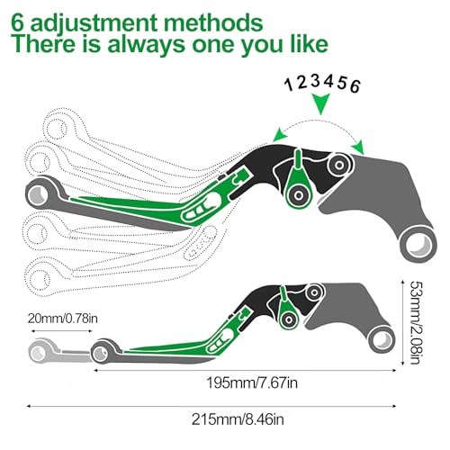 Image of for Kawasaki NINJA500 Ninja 500 Z500 Z 500 SE 2024 2025 Motorcycle Clutch Lever Adjustable Handlebars Brake and Clutch Levers Set(Green)