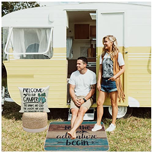 Nydecor Welcome Mats For Front Door Farmhouse Camper Door Mat Trailer Rv Floor Mats Let The Adventure Begin Camping Doormat Non Slip Rubber Entrance Rug For Indoor Outdoor 17X28 Inch #TOP5