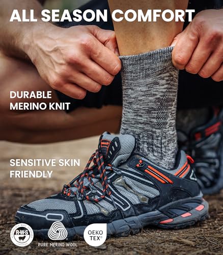Image of Merino.tech Merino Wool Socks for Women And Men - Merino Wool Hiking Socks Crew Style