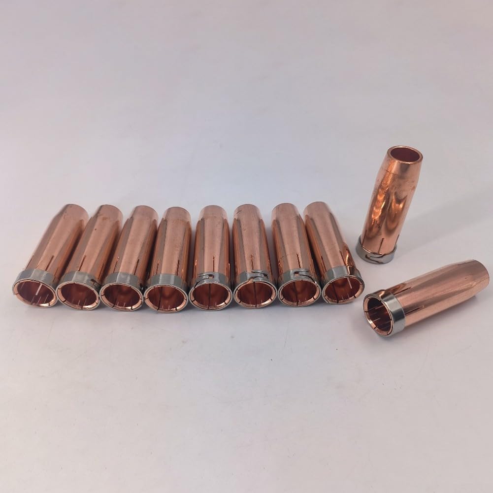 145.0132 Ugello Gas Rame per Torcia di Saldatura Design Conico 14 x 24 mm Diametro 76 mm Lunghezza Confezione da 10 Pezzi Accessori di Ricambio per Saldatura MIG TIG