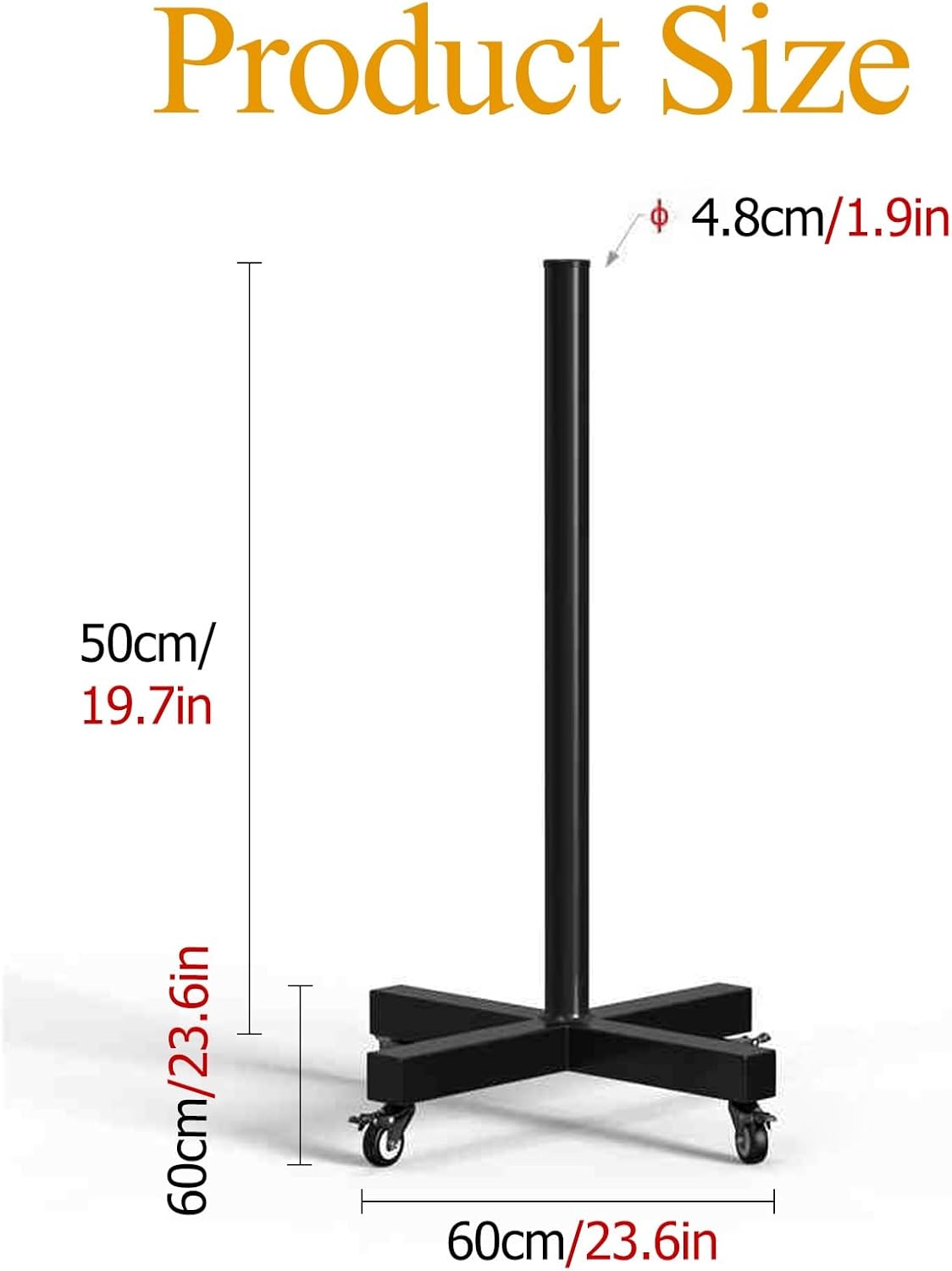 Movable Weight Plate Rack with Wheel-1.9/0.8in Diameter of Hole, Vertical Storage Bars for Man Woman Fitness, Strength Training Weight Tree for Stack Plates