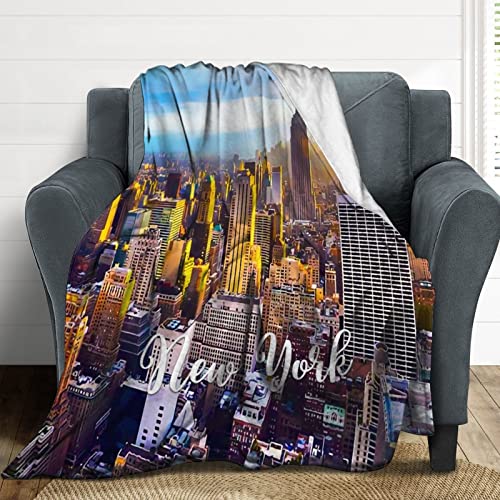 Couverture New York en peluche premium au design de paysage urbain élégant pour lit - 8