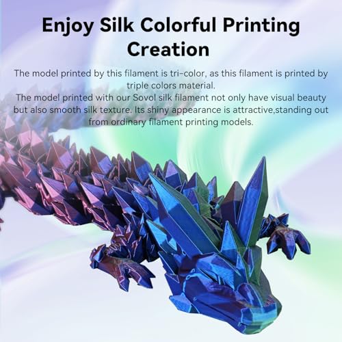 Image of Sovol PLA Filament Silk Tri Color Co-Extrusion 1.75mm, 3D Printer Filament 1kg / 2.2lbs, Shiny Silk Dark Red Green Blue 3 in 1 Coextrusion PLA Material + /-0.03mm