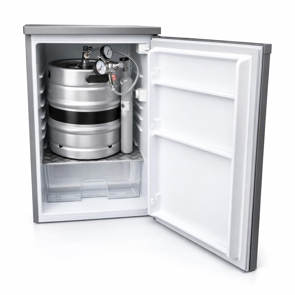Fassbierkühlschrank Silber für Keg Fässer bis 30l