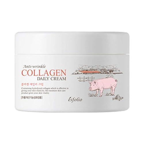 Esfolio Crema facial diaria antiarrugas de colágeno – Hidratante ligera con extractos botánicos de colágeno hidrolizado para una piel suave y suave