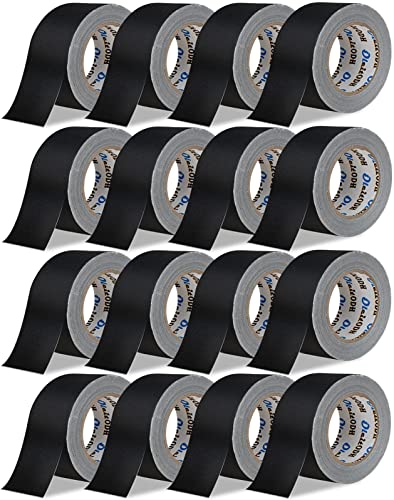 Image of Black Gaffers Tape 2 Inch -16 Roll Multi Pack Bulk - 30 Yards per Roll - Easy Tear, Non Residue Heavy Duty Gaff Tape - Waterproof Matte Cloth Gaffers Tape for Professional Photography, Filming, Stage
