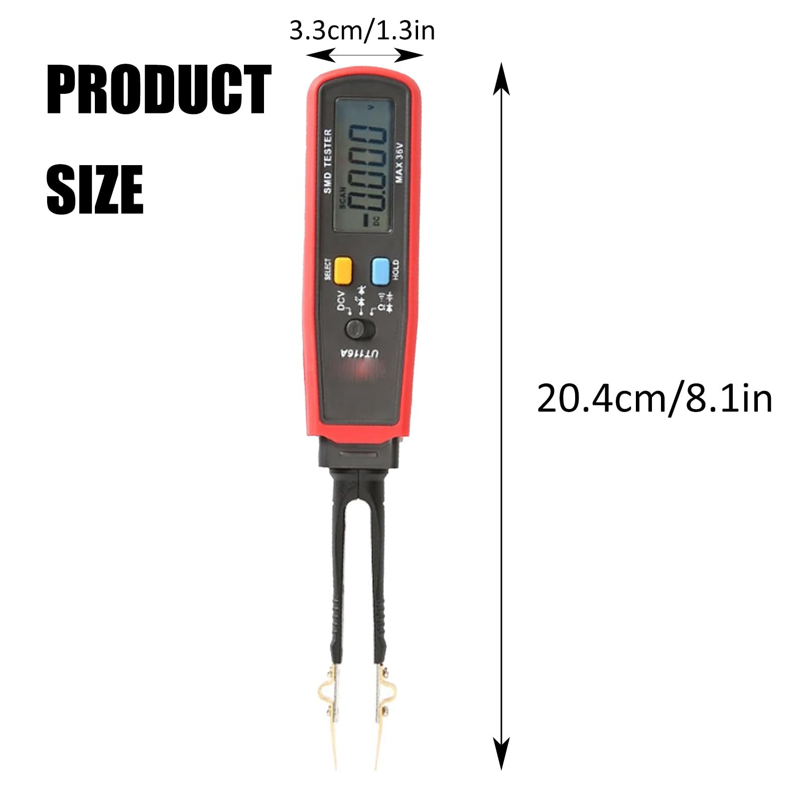 Parasitic Draw Fuse Tester Automotive, Car Circuit Tester Monitor Accessories, Digital Smart Smd Testers, Rotable Tweezer Led Diode Multimeter, for Mini Maxi & Atc Fuses Live Current (2PCS)