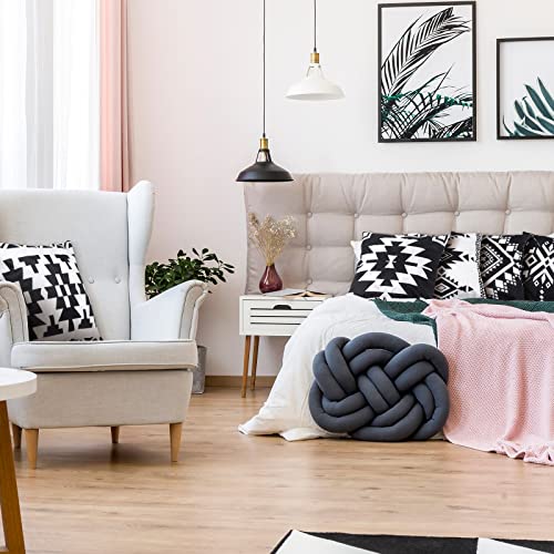 Aztec Boho Throw Pillow Covers Black White 18 X 18 Inches Set Of 6 Southwestern Throw Pillowcase Modern Farmhouse Cushion Case Tribal Geometric Pillowcase For Bedroom Couch Sofa Bed #TOP2