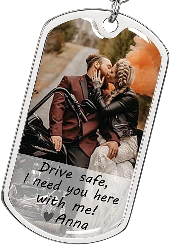 Llavero personalizado para parejas llavero seguro para el conductor regalo para novio novia día de San Valentín Acción de Gracias Navidad