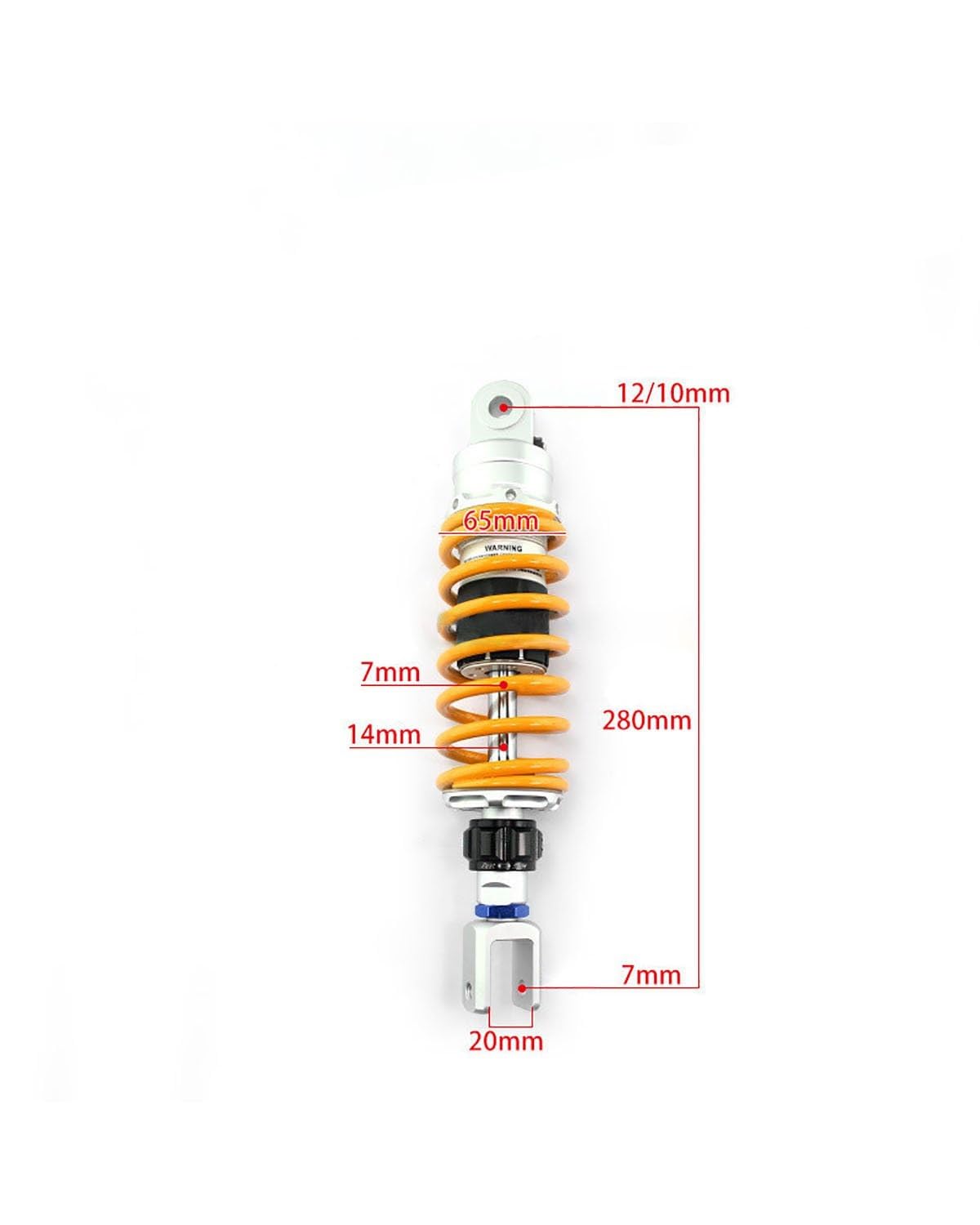 Amortiguador Trasero Ajustable 265-360mm Para Moto Eléctrica | Amortiguador trasero modificación vehículo todoterreno para motocicleta, 1 unidad(Black,320mm slit)