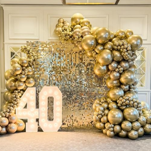 Image of Togvu Gold Balloons, 50Pack 5 Inch Small Mini Metallic Chrome Gold Balloons