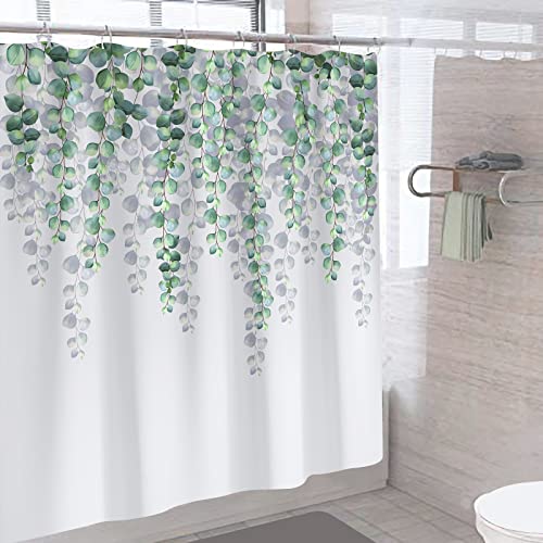 Rideau de douche de qualité supérieure en polyester fin vert à feuilles - 4