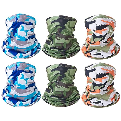 Image of 6 Pieces Summer Face Cover Scarf Mens Neck Gaiter For Men Women UV Protection Face Breathable Sun Protection Cycling Running