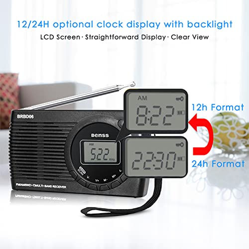 Benss Tragbares Radio Klein AM FM SW Radio Digitales Pocket Transistor Stereo Radio mit Eingebauten Lautsprechern… - Image 8