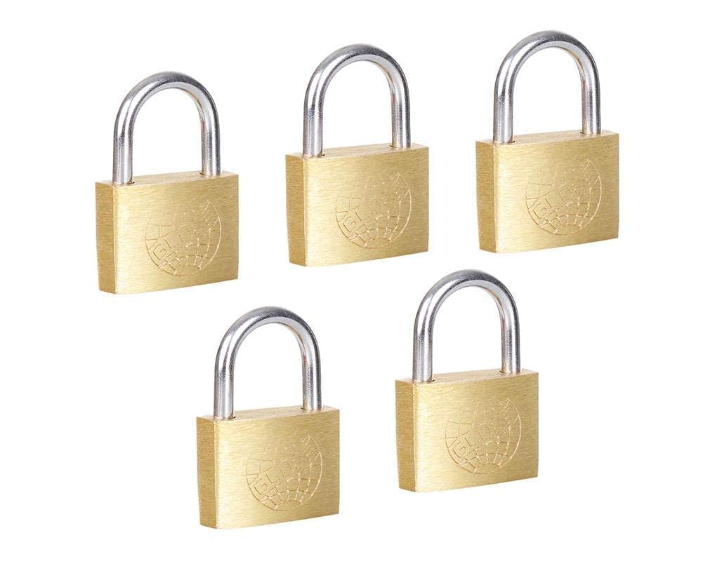 SB 25mm Solid Brass Padlock with Keys, Small Mini Security Lock for Luggage, Suitcases, Backpacks, Gym Lockers, and Zipper Bags | Set of 5-image-20