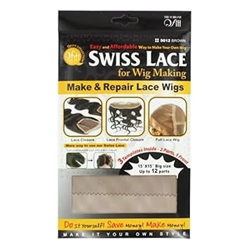 Qfitt Make & Repair Lace Wigs Swiss Lace For Wig Making #5012 - Brown