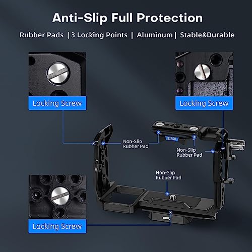 SIRUI FX30 FX3 Camera Cage with HDMI Cable Clamp, 1/4"-20 Threaded Holes, for ARRI 3/8"-16 Locating Holes, NATO Rail - Image 4
