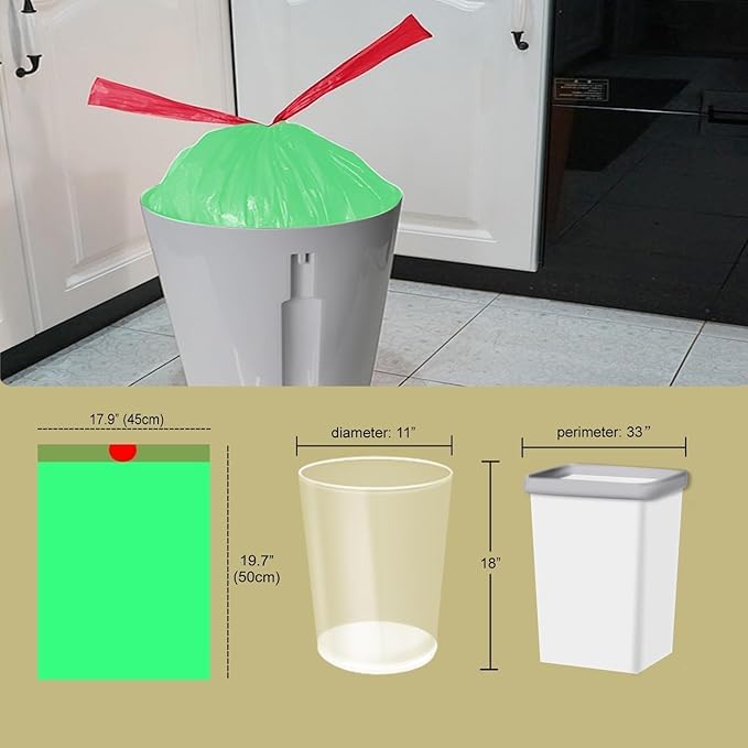 Image of Premium (Green) Garbage Bags for Dustbin /Trashbin | Small 19 x 21 Inches | 30 Pcs X Pack of 8 Rolls (240 Pcs) - Box Packing