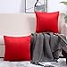 shengyu Purple Magenta Velvet Throw Pillow Covers Soft Solid Color Square Cushion Cases Home Decor Decorative for Couch Sofa Bedroom Office 18x18 Inch Set of 2 (red)