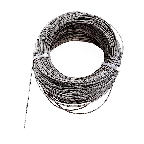 NAMOARLY 304 Stainless Steel Wire Rope 50m Long Roll 7x7 Hard Sturdy Cable Rope for Railing