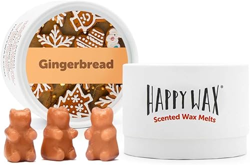 Happy Wax Cera de soja natural perfumada de pan de jengibre, 3.6 onzas de cera perfumada, fabricada en Estados Unidos