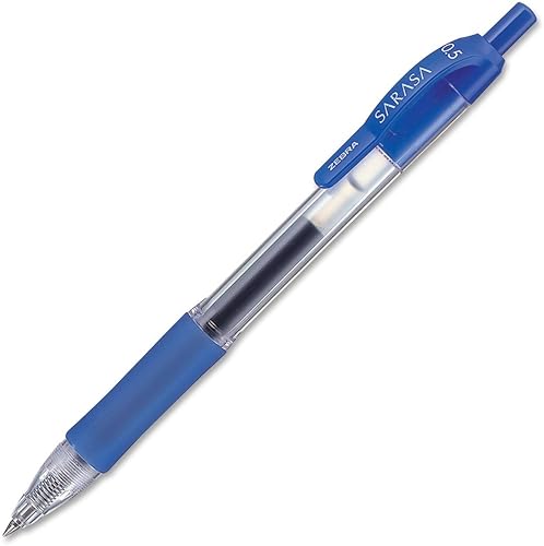 Zebra Pen Sarasa Dry X20 - Bolígrafo de gel retráctil, punta fina, 0.020in, tinta azul, paquete de 12