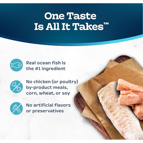 Image of Blue Buffalo Tastefuls Wet Cat Food Pate, Made with Natural Ingredients | Ocean Fish and Tuna Entree, 3-oz. Cans (24 Count)