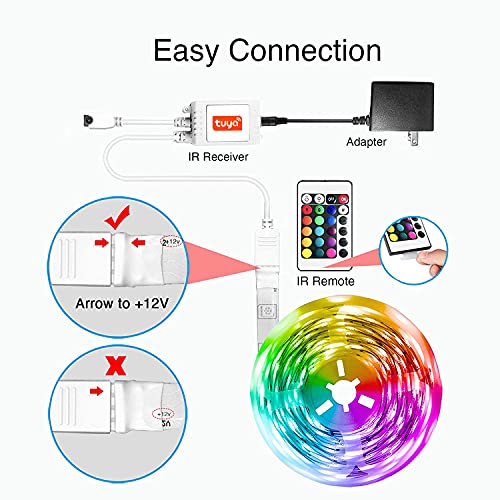 Daybetter Smart Wifi Led Lights 50Ft, Tuya App Controlled Led Strip Lights, Work With Alexa And Google Assistant, Timer Schedule Led Lights Strip, Color Changing Led Lights For Bedroom Party Kitchen #TOP6