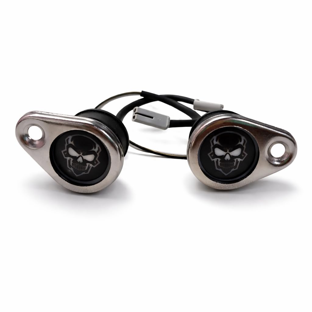 Skull Face LED Eyes Parking Compatible with Royal Enfield Reborn Classic 350 (Red)-image-25