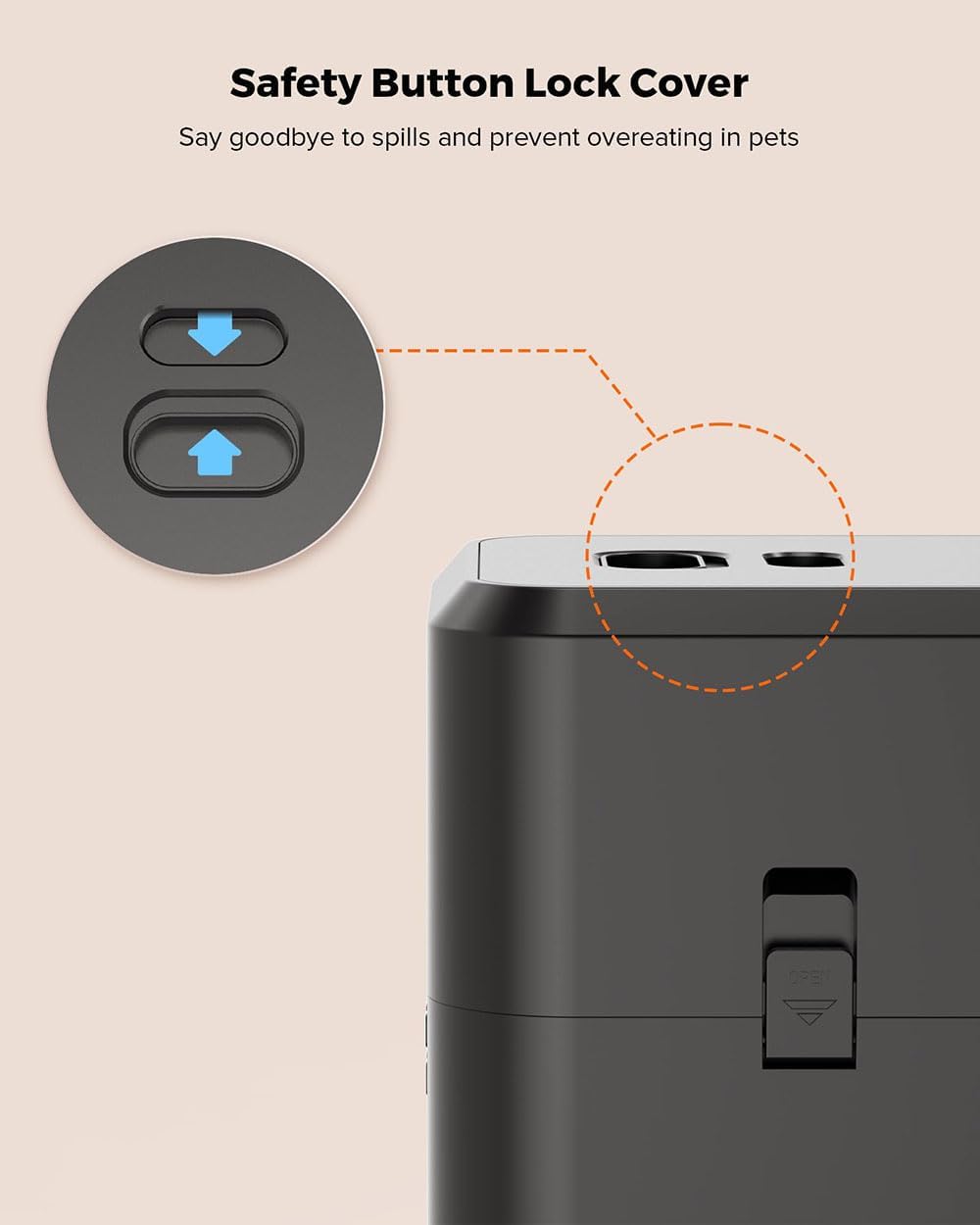 Automatic Smart Feeder for Cats and Dogs - Scheduled and Quantitative Distribution | Cat | Dog | Cat Feeder (Black Feeder with Button)