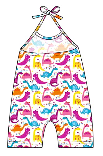 Lindanina Toddler Slouch Jumpsuit Strap Romper For Baby Little Girls Kid Summer Backless Halter Cute Hawaiian Sleeveless One Piece Playsuit With Pockets(Dinosaur, 2-3T) #TOP2